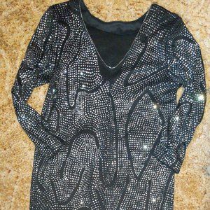 Sparkly Polka Dot Dress with short front slit